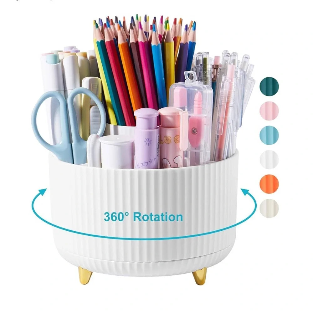 ✨BNWT - Desk Multi-Purpose Holder - 5 Slot - Rotating Organizer - White✨